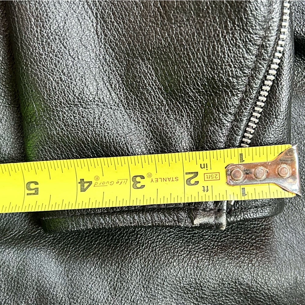 Wilsons Leather Black Biker Jacket - Picture 15 of 16